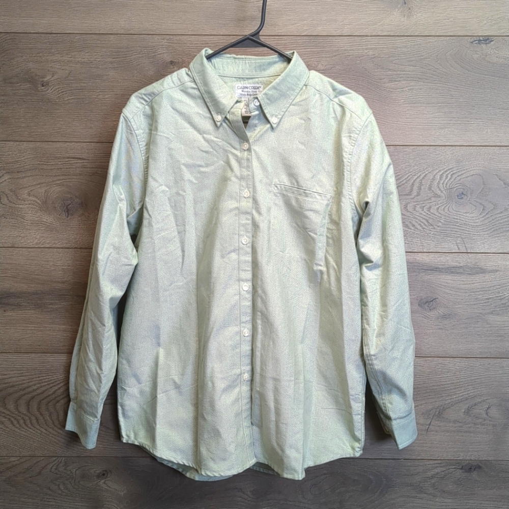 Cabin Creek Wrinkle Free Button Up Casual Shirt Top Womens Size 8